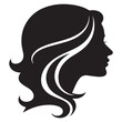 © Ayesha - Elegant woman silhouette with short wavy hair isolated on white background