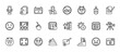 © Digital Bazaar - 24 set of outline web user interface icons such as make, cloud with connection, recycable, curvy road warning, cloud upload vector thin icons for report, presentation, diagram, web design, mobile
