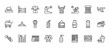© Digital Bazaar - 24 set of outline web hotel icons such as bunk, towels, hanger, doorknob, suits vector thin icons for report, presentation, diagram, web design, mobile app
