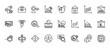 © Digital Bazaar - 24 set of outline web analytics icons such as briefcase, round value chart, funneling data, bar chart, hierarchy vector thin icons for report, presentation, diagram, web design, mobile app