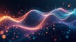 © mangolovemom - A vibrant abstract depiction of flowing waves with glowing particles, creating a dynamic and colorful visual effect against a dark background.