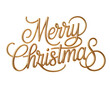 © MSTRANI - Elegant golden merry christmas lettering with festive typography isolated on transparent background