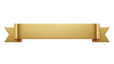 Flat gold banner ribbon for award or certificate design