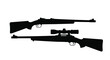 © Yasi Lens - Hunting rifles silhouette vector illustration stock photo design