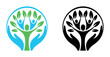 © Artful - Stylized icon representing community, growth, and care with human figures and hands forming a tree.