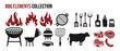 © Musa - Barbeque grill party element icon bundle, fire, bbq, barbecue meat, sausage fork restaurant icon set