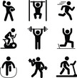 © Raton - Fitness and workout icon set showcasing various exercise activities