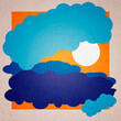 © Westend61 - Abstract illustration of cloud and sun in a colorful sky