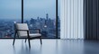 © ThanhLuan - 도시 야경을 배경으로 한 미니멀리즘 스타일의 의자가 고요하게 빛나다