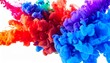 © Innovation - Swirling colored ink in water forming gradient clouds, vibrant fluid motion and pigment interaction.