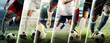 © master1305 - Dynamic collage capturing soccer players legs in play, full of intensity and speed. Concept of teamwork, precision, and motion for football advertising and editorial visuals.