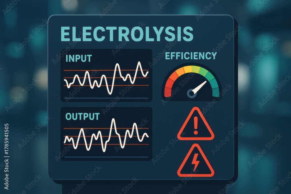 Stock-Illustration „Electrolysis control panel displaying input and ...