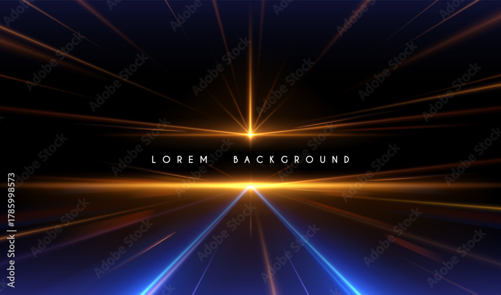 Abstract light rays effect on black background Stock Vector | Adobe Stock
