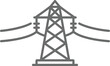 © Md Golam Shahariyar - Minimalist black and white line art of a high voltage electricity transmission tower with power lines on a neutral background