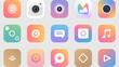 © Tanzeel - Set of gradient app icons flat vector design elements for user interface and mobile apps isolated on white background