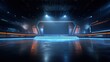 © artbot - Modern stage with neon lights and digital display