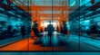 © Asawin - Modern boardroom with a large window and people in a meeting, with focus on the modern office and meeting concept.