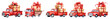 © Rawpixel.com - PNG Vintage trucks carrying festive gifts, element set on transparent background