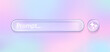 © ksania - Generative AI liquid glass button on holographic background. Transparent glassmorphism prompt panel for web, digital assistant or app UI design vector illustration