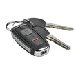 © MdOmar - Modern car key fob with two metal keys on a white background