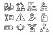 © Olena - Alert vector route conveyor gps sensor icons automation notification arm belt icon
