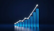 © Alicina - Bar chart on a dark background. Financial analysis and market insights
