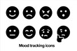 © BROTHER - Mood Tracking Icons. Mood tracking. Filled icon set of mood tracking: happy, sad, angry, surprised, neutral,