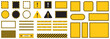 © Munnacreativehub - Collection of yellow and black caution frames. Warning borders, and attention label templates. Industrial sign, construction safety posters or alert symbol. Warning round and square banner sign icons.