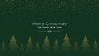 © marruu - Merry Christmas and Happy New Year 2026 greeting banner with golden polka dot Christmas trees and falling snow. Holiday card design.