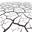 © Icon Set - Dry cracked earth is a stark reminder of drought and climate change, creating a desolate and barren landscape, perspective view