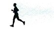 © Graphics River - Silhouette of a Person Running with a Trail of Motion, Capturing the Concept of Movement