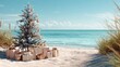© Pat - christmas tree and gifts on the sandy beach