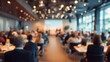 © Joseph - Business Seminar Blur: A blurred seminar or workshop setting with speakers and participants, perfect for professional development and learning themes. High quality. High quality