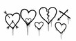 © Jonathan - Urban street art collection of dripping graffiti hearts. A set of vector symbols representing love, romance, and painful heartbreak