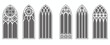 © Zalaan - gothic windows outline set silhouette of vintage stained