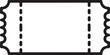 © Emran Hossain - Blank perforated ticket icon for events and admission