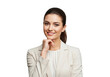 © sujon1638 - A young professional woman with a confident smile and her hand on her chin isolated on transparent background