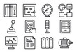 © Hanna - Industrial control system icons set with monitoring and automation symbols