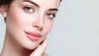 © dadakko - Beauty portrait of woman with glowing skin, natural makeup and skincare concept close up