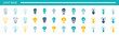 © Ahmd - set of colorful light bulb icons. Stock vector.