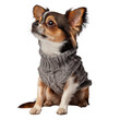 © ProVector - Chihuahua dog puppy wearing gray knitt sweater looking up