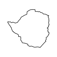  Zimbabwe map, vector sketch