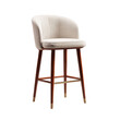 © Saram07 - Png of elegant bar stool with white faux fur upholstery isolated on transparent background, perfect for a modern interior