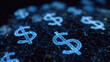 © sornram - Abstract representation of digital finance with glowing dollar symbols and network connections on a dark background.