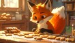 © Mutiahandikhalisa - Fox Baking Cookies in Kitchen.