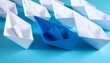 © ruangrit19 - Leadership Concept Paper Boats on Blue Background. Success Competition and Teamwork Concept for Presentations.