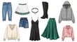 © Guilherme - Trendy Collection of Fashionable Clothing and Accessories Depicted in Vector Style