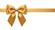 © HASIBUL HASAN - Elegant golden satin ribbon tied into a decorative bow on a solid black background for celebration