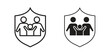 © Hunt - Family insurance icon illustration, thin line vector, web design sign,
