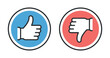 © mdsaikat - Thumbs up and down icon, concept of like and dislike, symbol of approval and disapproval, good and bad feedback isolated on transparent background